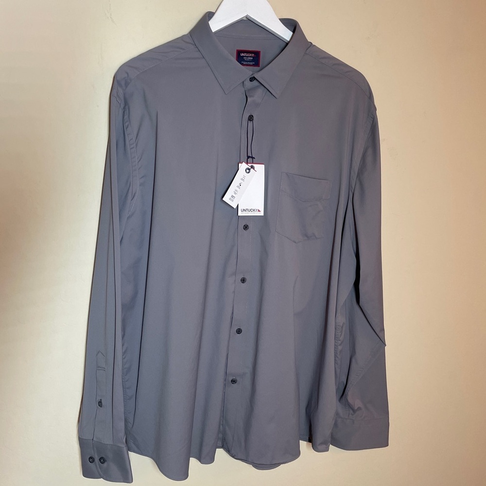 UNTUCKit Gray Gironde Relaxed Casual Button Down Shirt